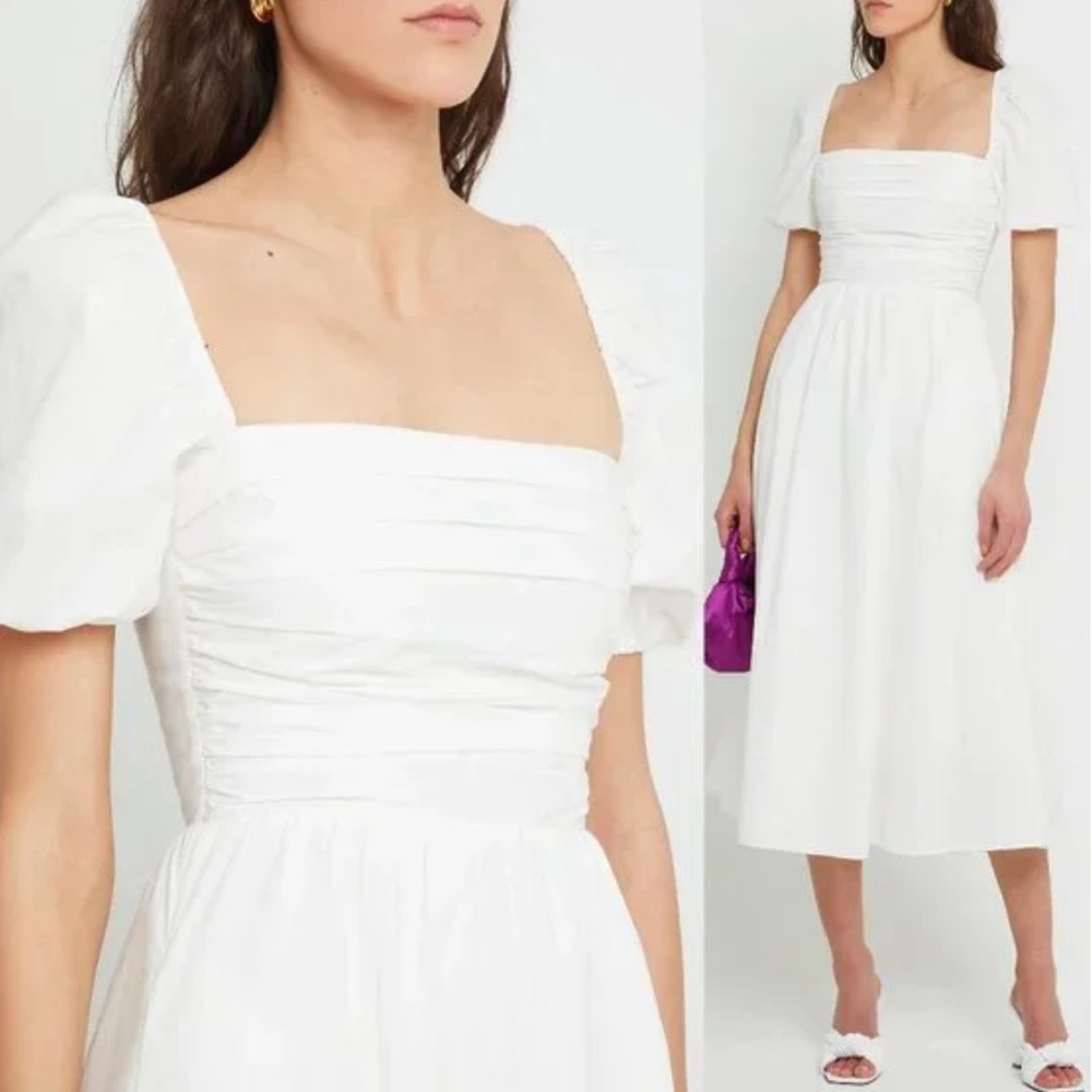 O.P.T White River Puff Sleeve Midi Dress